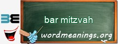 WordMeaning blackboard for bar mitzvah